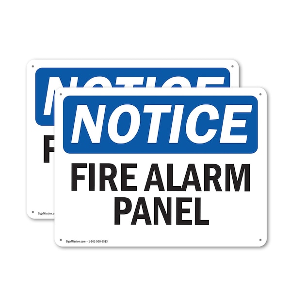 Signmission Fire Alarm Panel OSHA Notice Sign, Plastic, 10in W x 7in L, 2PK OS-2PACK-NS-P-710-L-12535 - main